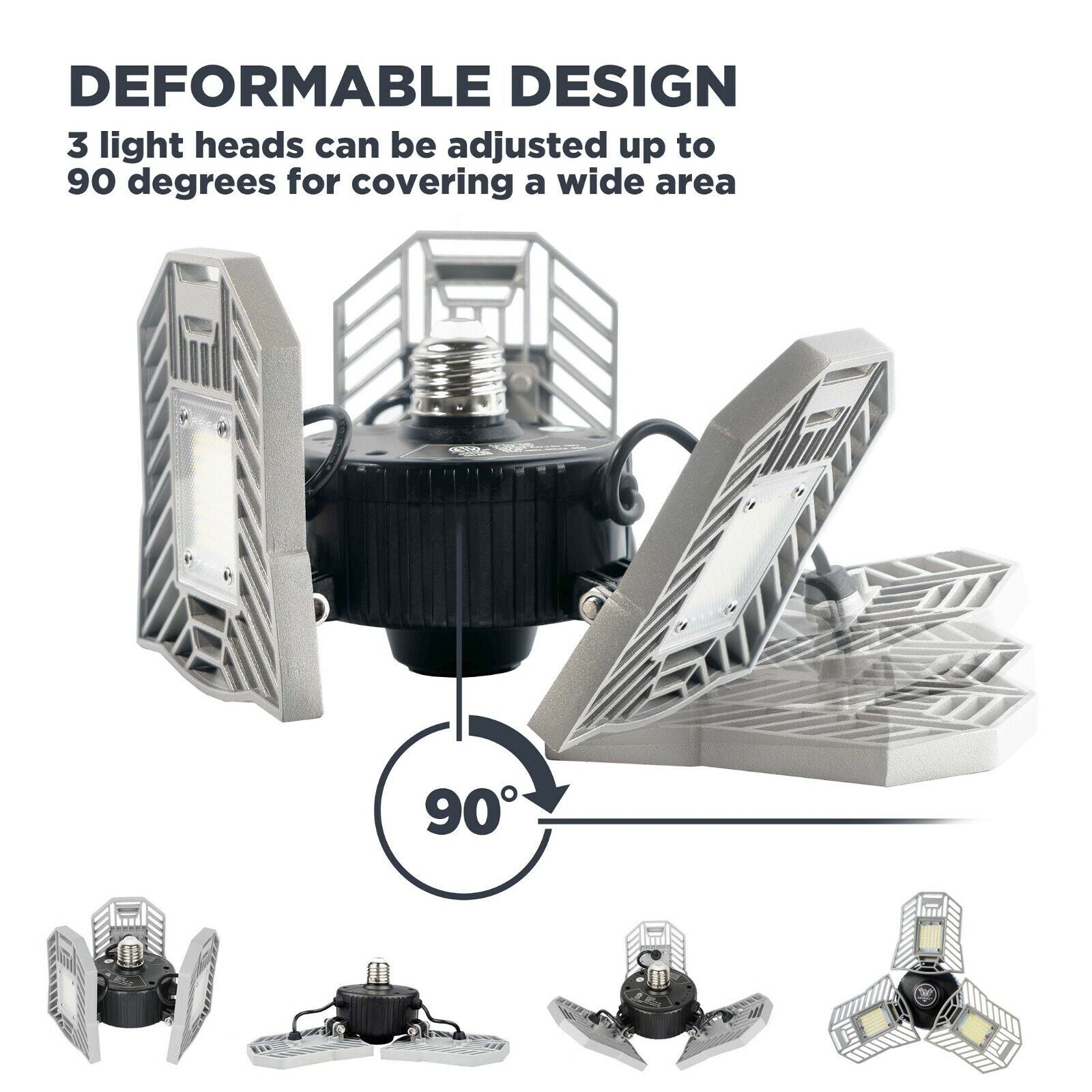 Three Led Garage Light-Led Adjustable Light-Basement Led Light Easy Installation