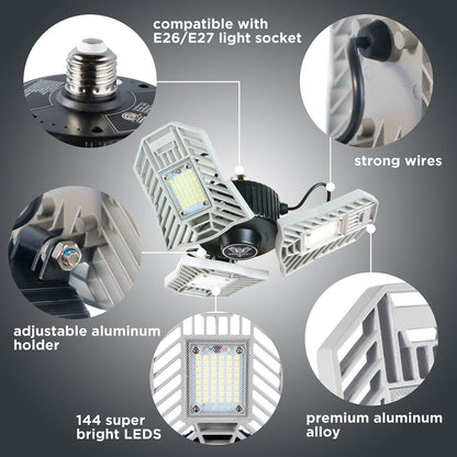 Three Led Garage Light-Led Adjustable Light-Basement Led Light Easy Installation