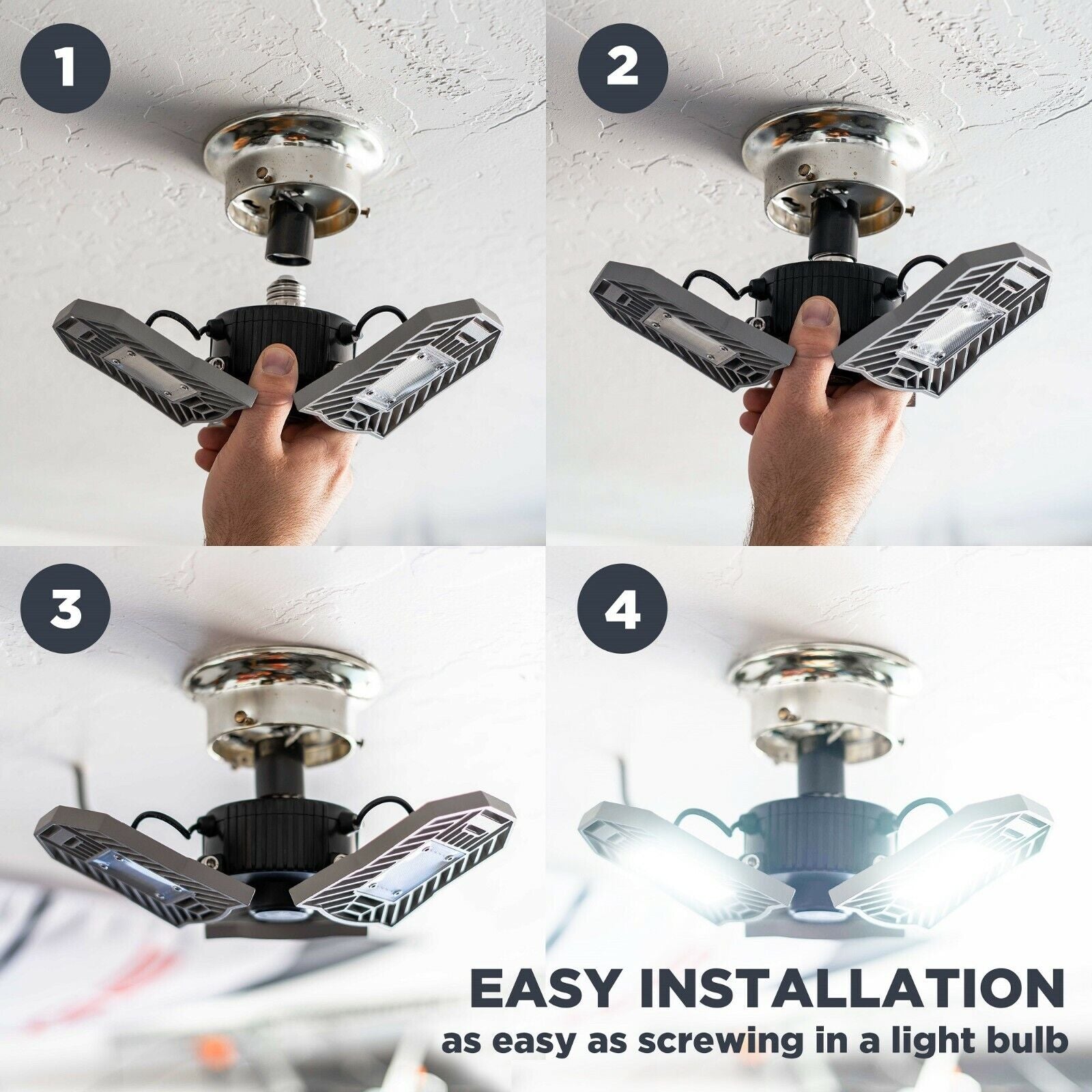 Three Led Garage Light-Led Adjustable Light-Basement Led Light Easy Installation