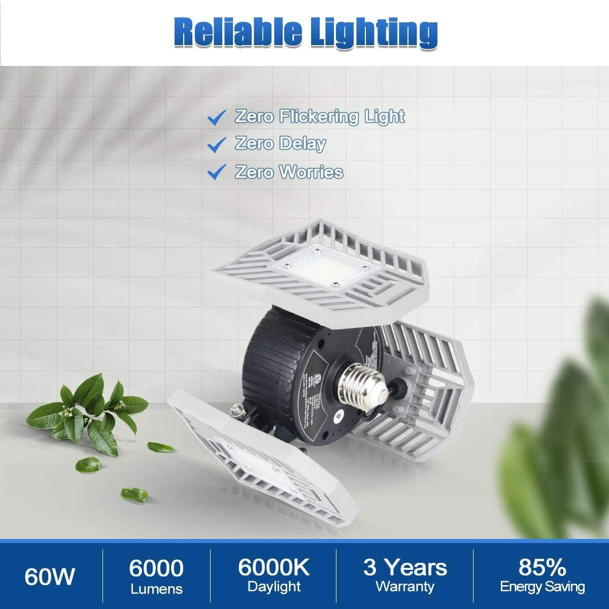 Three Led Garage Light-Led Adjustable Light-Basement Led Light Easy Installation