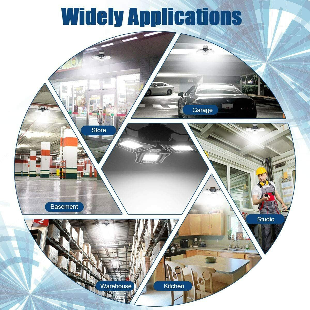 Three Led Garage Light-Led Adjustable Light-Basement Led Light Easy Installation